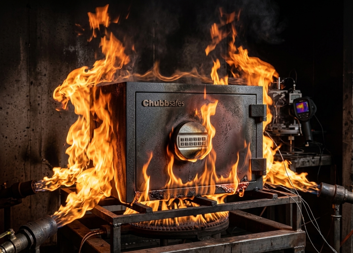 Chubb fireproof safes offer added protection against fire. Safes fire tested to minimum 30 minutes protection. Chubb fire tested safes ideal home or office safe providing fire and security protection.