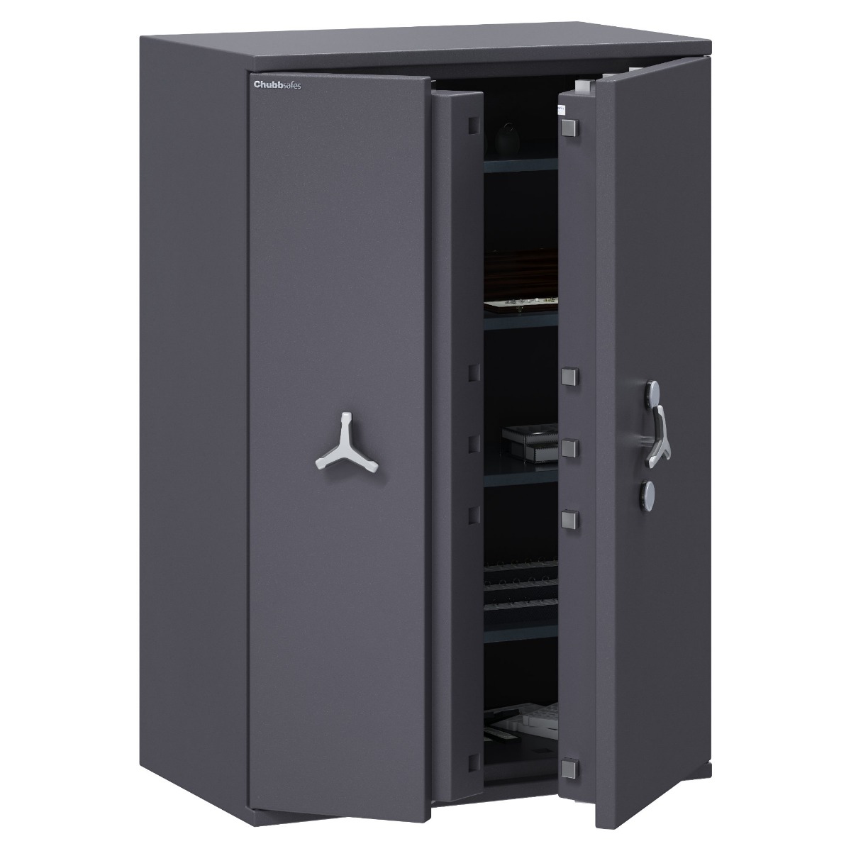 Chubbsafes Trident DF T2 Grade 5 size 885KK commercial safe, part open Chubbsafes Trident DF T2 Grade 5 size 885KK commercial safe, part open